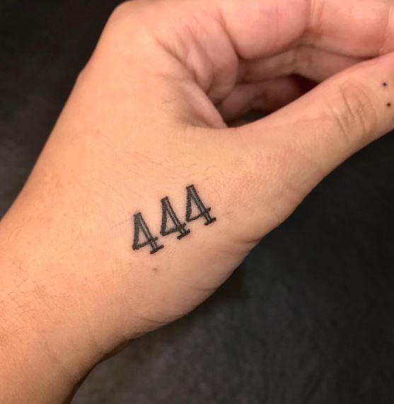 Angel Number 444 Hand Tattoo
