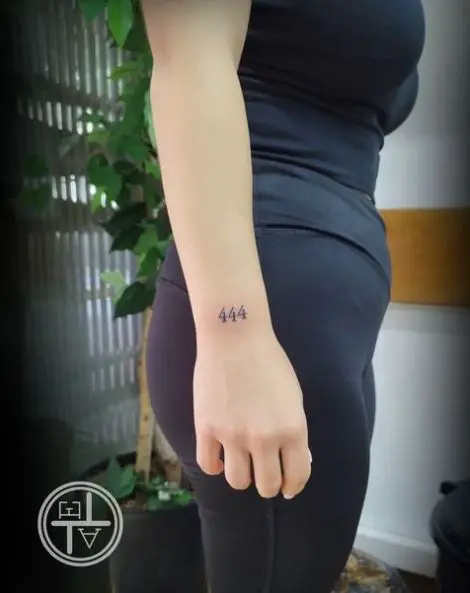 Grey 444 Minimalistic Wrist Tattoo