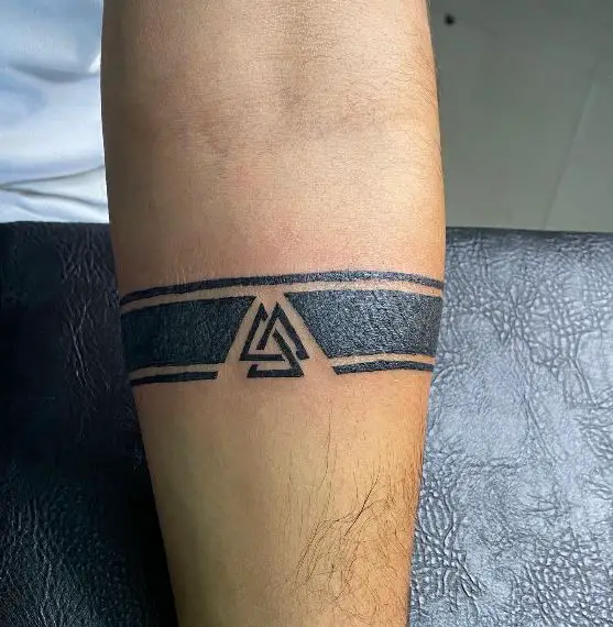 Black Armband with Triangles Tattoo