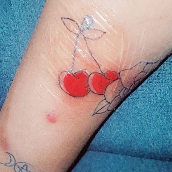 Simple Red Cherries Tattoo
