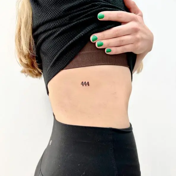 Minimalistic 444 Ribs Tattoo