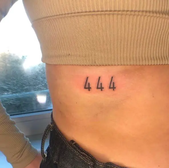 Grey 444 Belly Tattoo