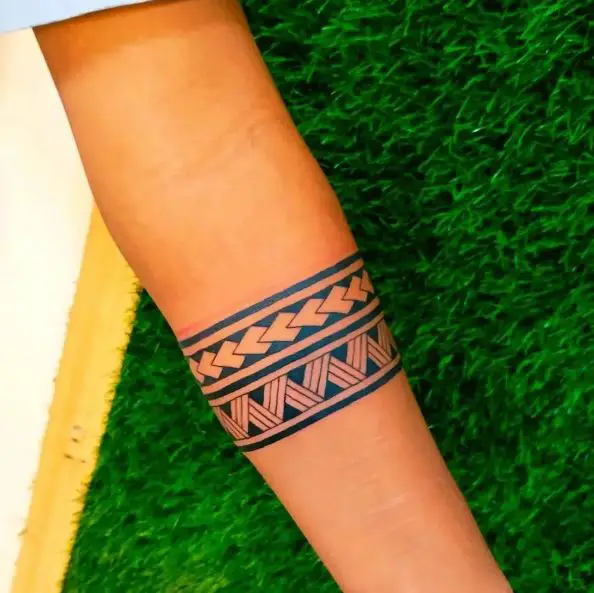 Grey Tribal Armband Tattoo