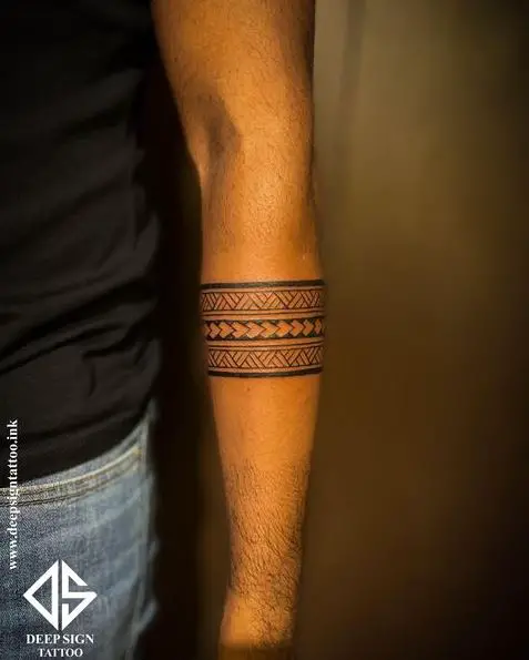 Thick Tribal Armband Tattoo