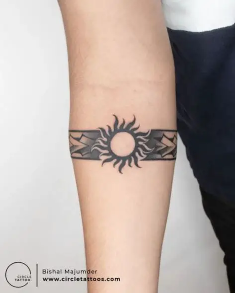 Tribal Armband with Sun Tattoo