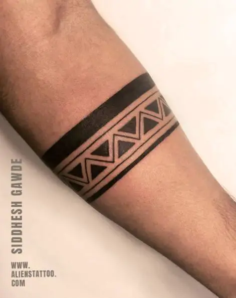 Black Tribal Armband Tattoo