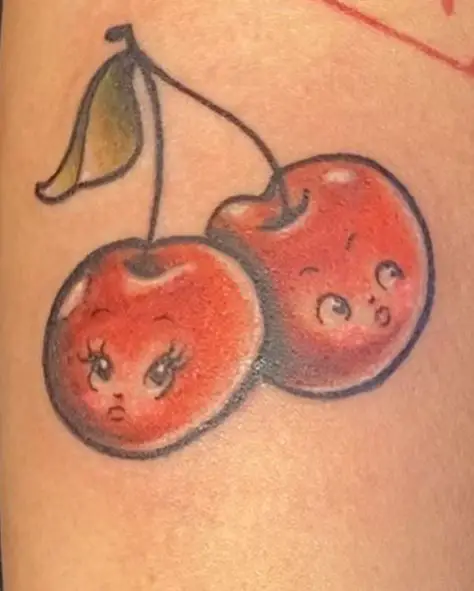 Cherries with Eyes Tattoo