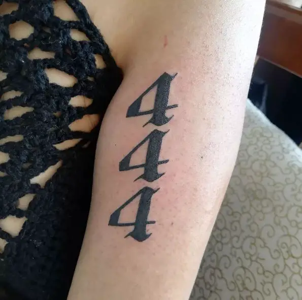 Big Bold 444 Arm Tattoo