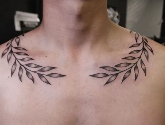 Laurel Wreath Collar Tattoo