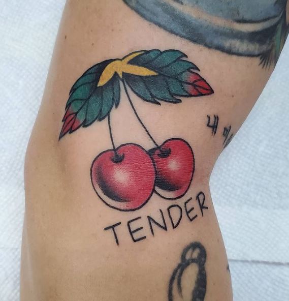 Shiny Red Cherries Arm Tattoo