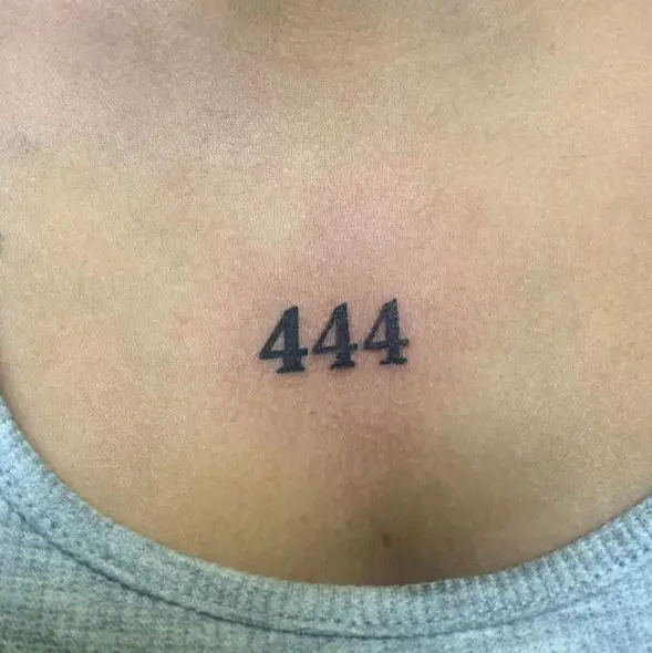 Angel Number 444 Chest Tattoo