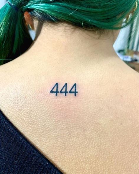 Angel Number 444 Back Tattoo