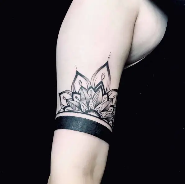 Armband with Half Flower Tattoo
