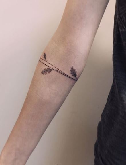 Thin Floral Armband Tattoo