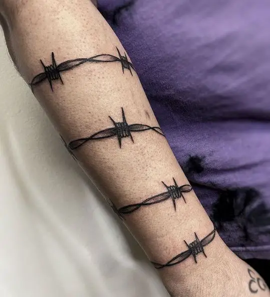 Multiple Barbed Wire Armband Tattoo