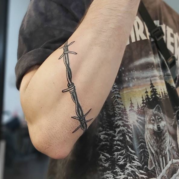 Black Barbed Wire Armband Tattoo