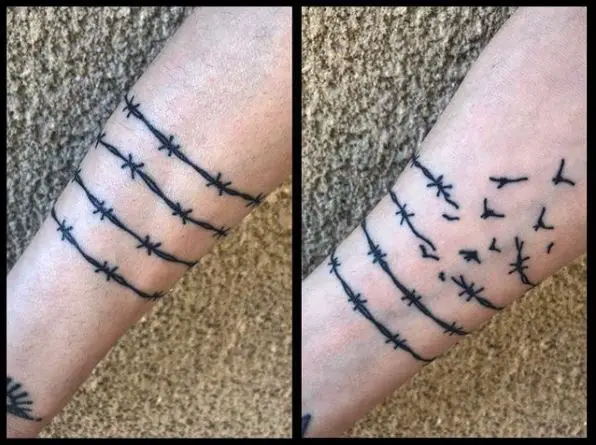 Multiple Barbed Wire Armband Tattoo