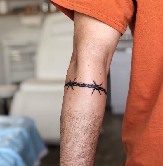 Single Black Barb Wire Armband Tattoo