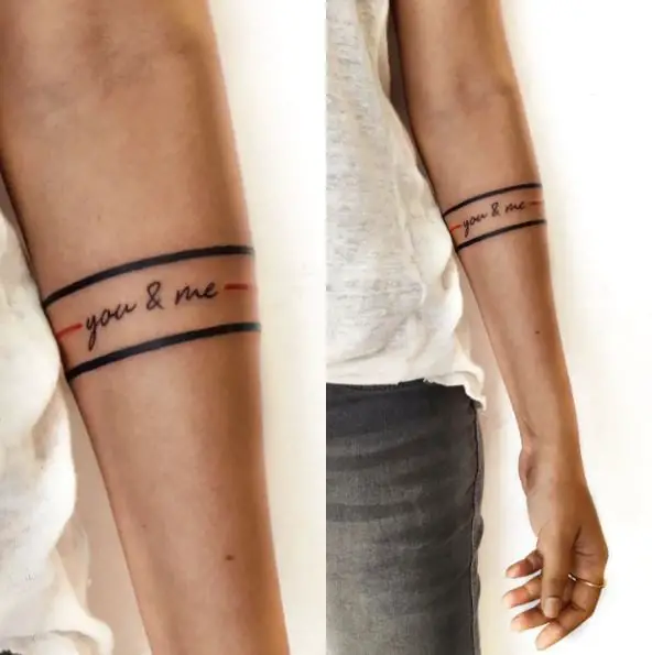 You and Me Armband Tattoo