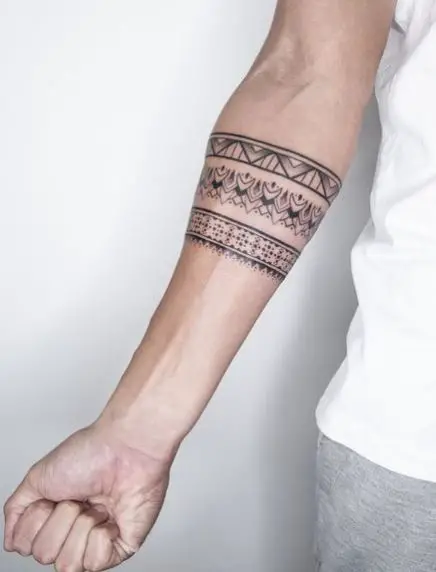 Geometrical Ornamental Armband Tattoo