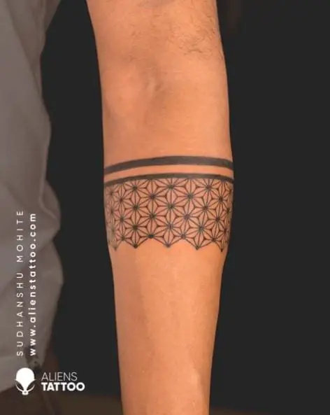 Geometrical Floral Armband Tattoo