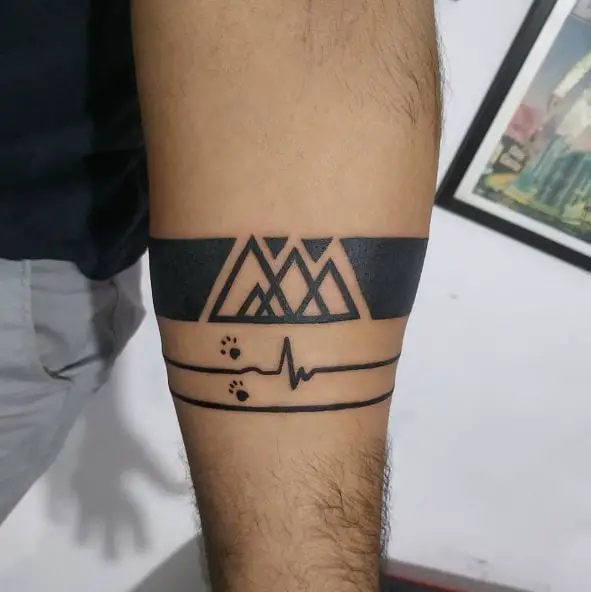Multiple Triangles Armband Tattoo