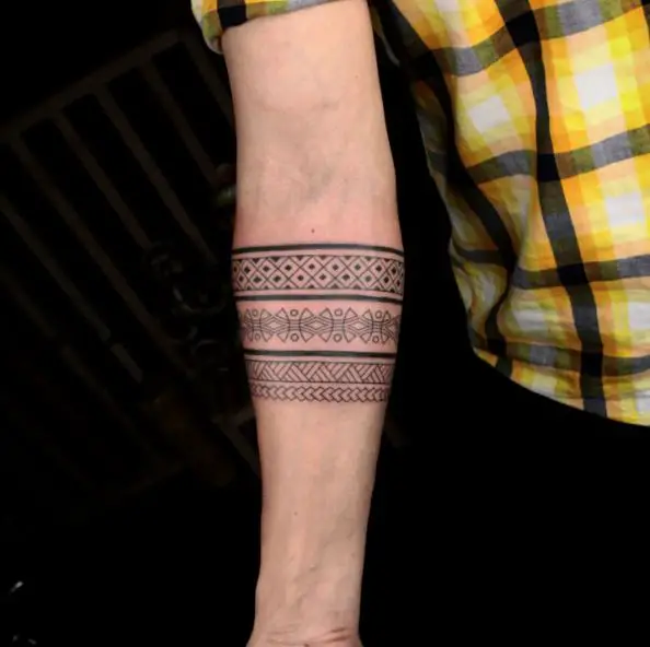 Multiple Geometric Armband Tattoo