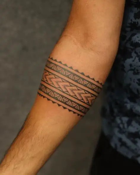 Geometric Tribal Armband Tattoo