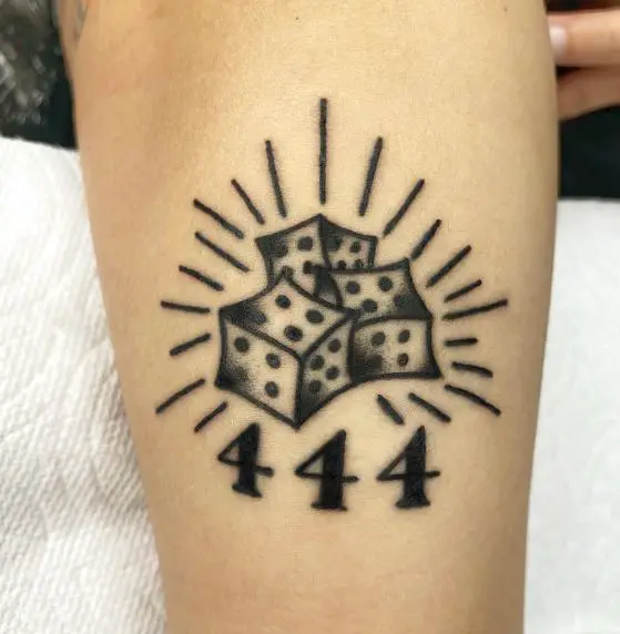 444 Dice Tattoo Piece