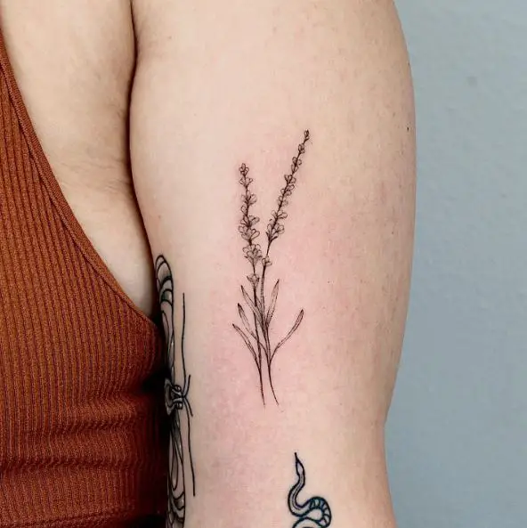 A Bunch of Lavender Flowers Tattoo Piece