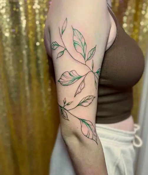 All Green Wraparound Vine Tattoo Piece