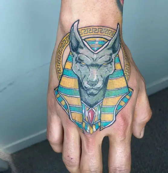 Anubis Full Color Tattoo Piece