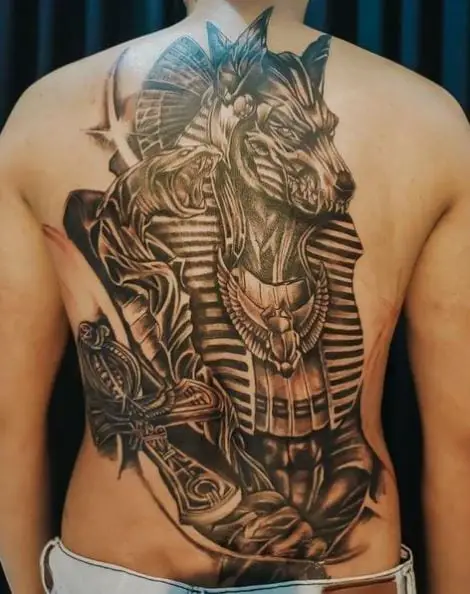 Anubis Tattoo on the Back