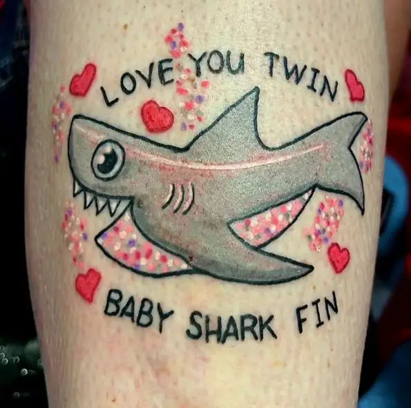 Baby Shark Fin Tattoo Piece