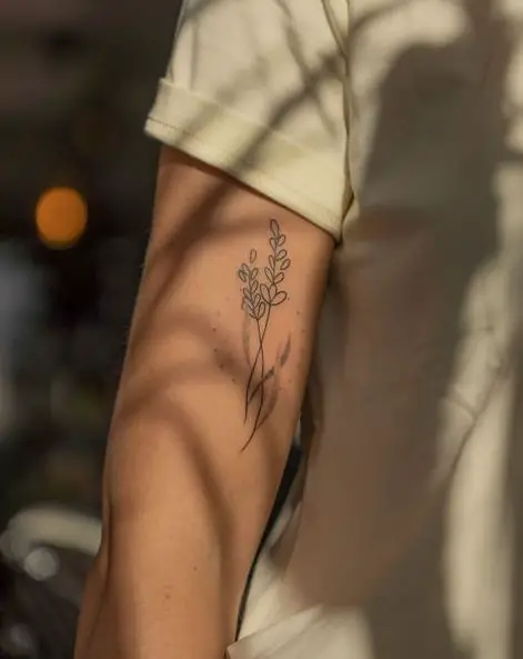 Black Lavender Tattoo for Arm