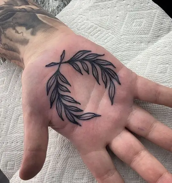 Black Palm Vine Tattoo Piece