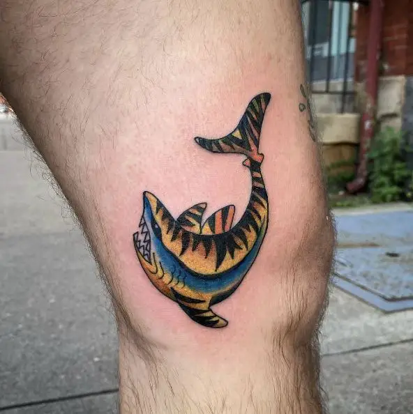 Blue Shade Tiger Shark Tattoo