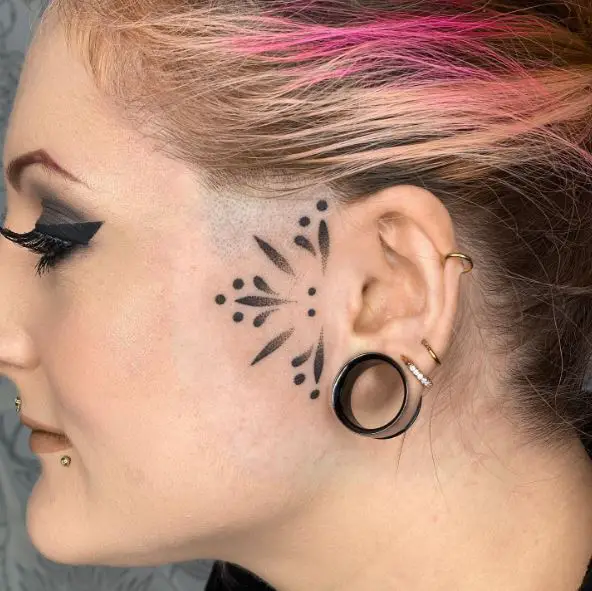 Bold Dots Face Tattoo Design