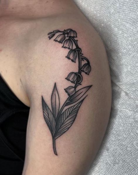 Bold Ink Lily of the Valley Shoulder Piece