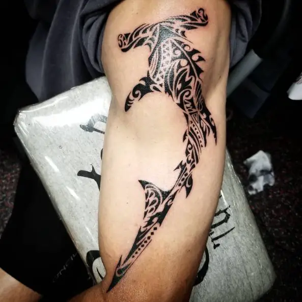 Bold Ink Tribal Shark Tattoo