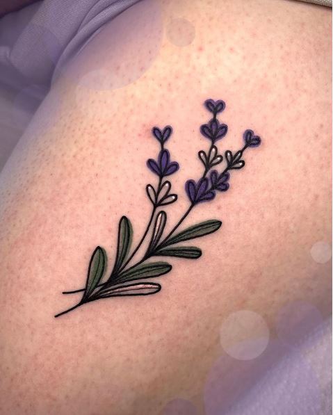 Bold Lines Lavender Tattoo