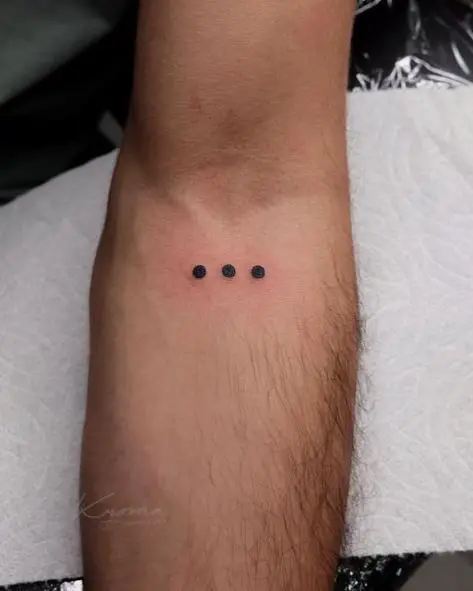 Bold Three Dots Forearm Tattoo