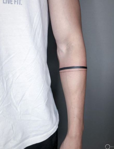 Bold and Light Two Lines Tattoo