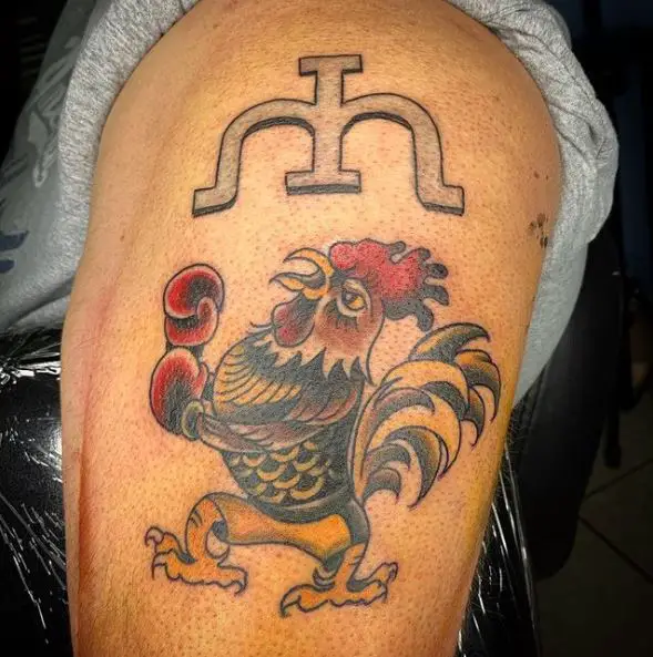 Boxing Rooster Tattoo Design