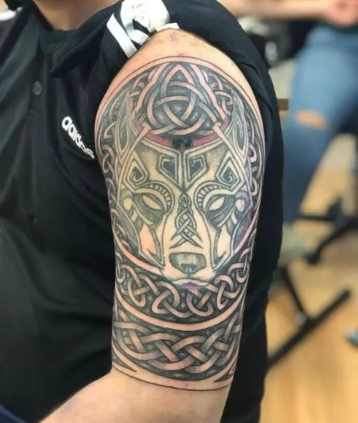 Celtic Knot Work Around Existing Fox Tattoo