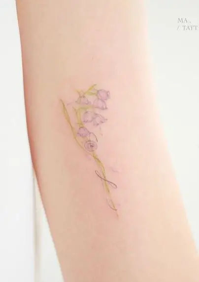 Colored Lily of the Valley Tattoo