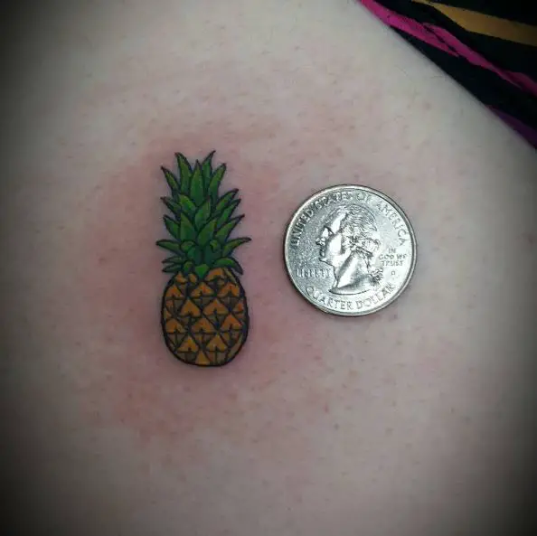 Colored Pineapple Tattoo Piece
