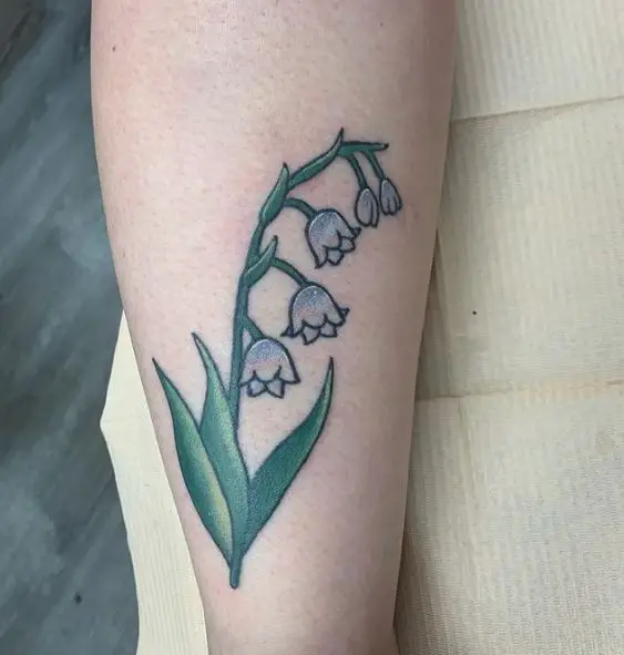 Colored Tattoo Piece of Lily of Valley Floral