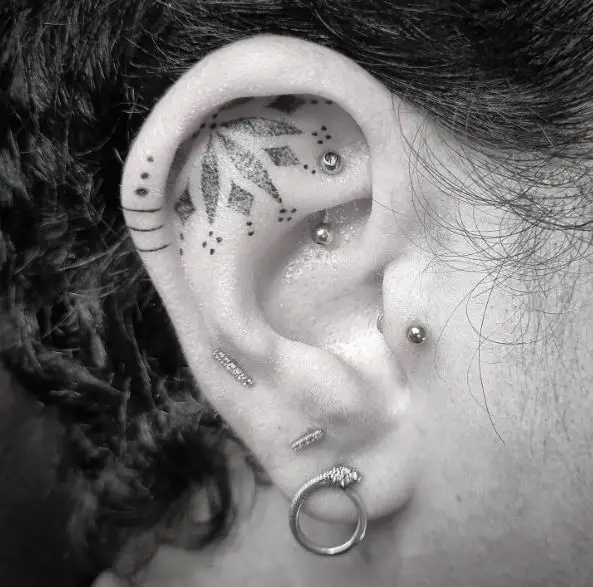 Ear Dots Tattoo Art