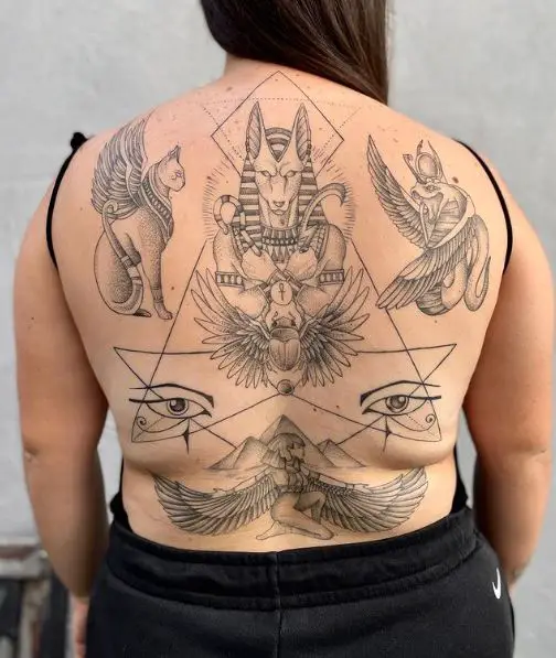 Egyptian Back Piece Tattoo Designs